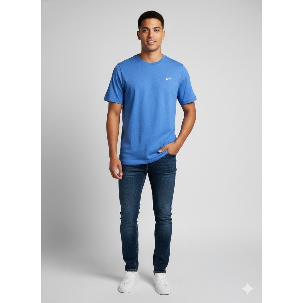 Nike Mens The Nike Tee TShirt Blue‎ Short Sleeve Crew Neck Size M